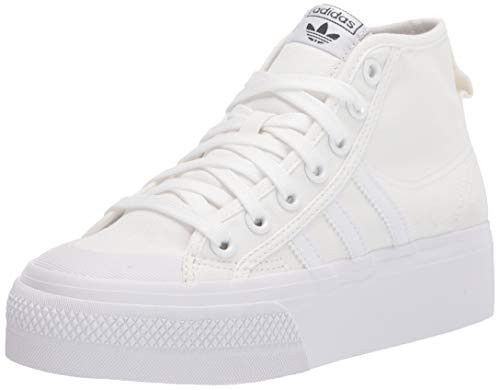 adidas Originals womens Nizza Platform Mid Sneaker, White/White/White, 5.5 US | Amazon (US)