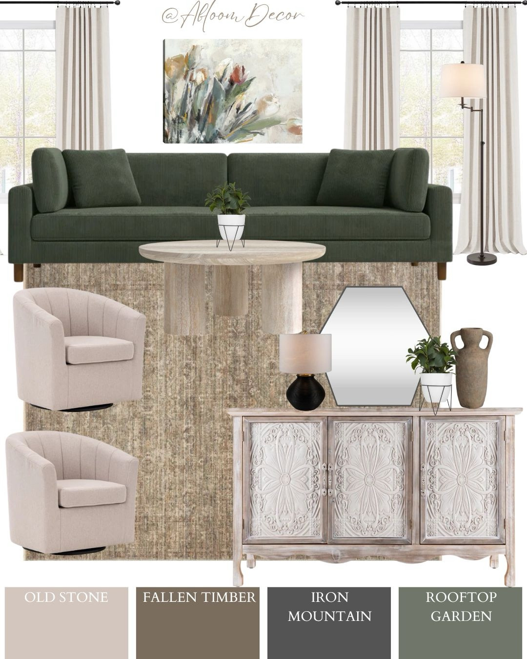 These two living room designs are warm, inviting, and earthy with cozy swivel chairs, a deep green sofa, and a beautifully layered color palette.

#LTKHome #LTKStyleTip