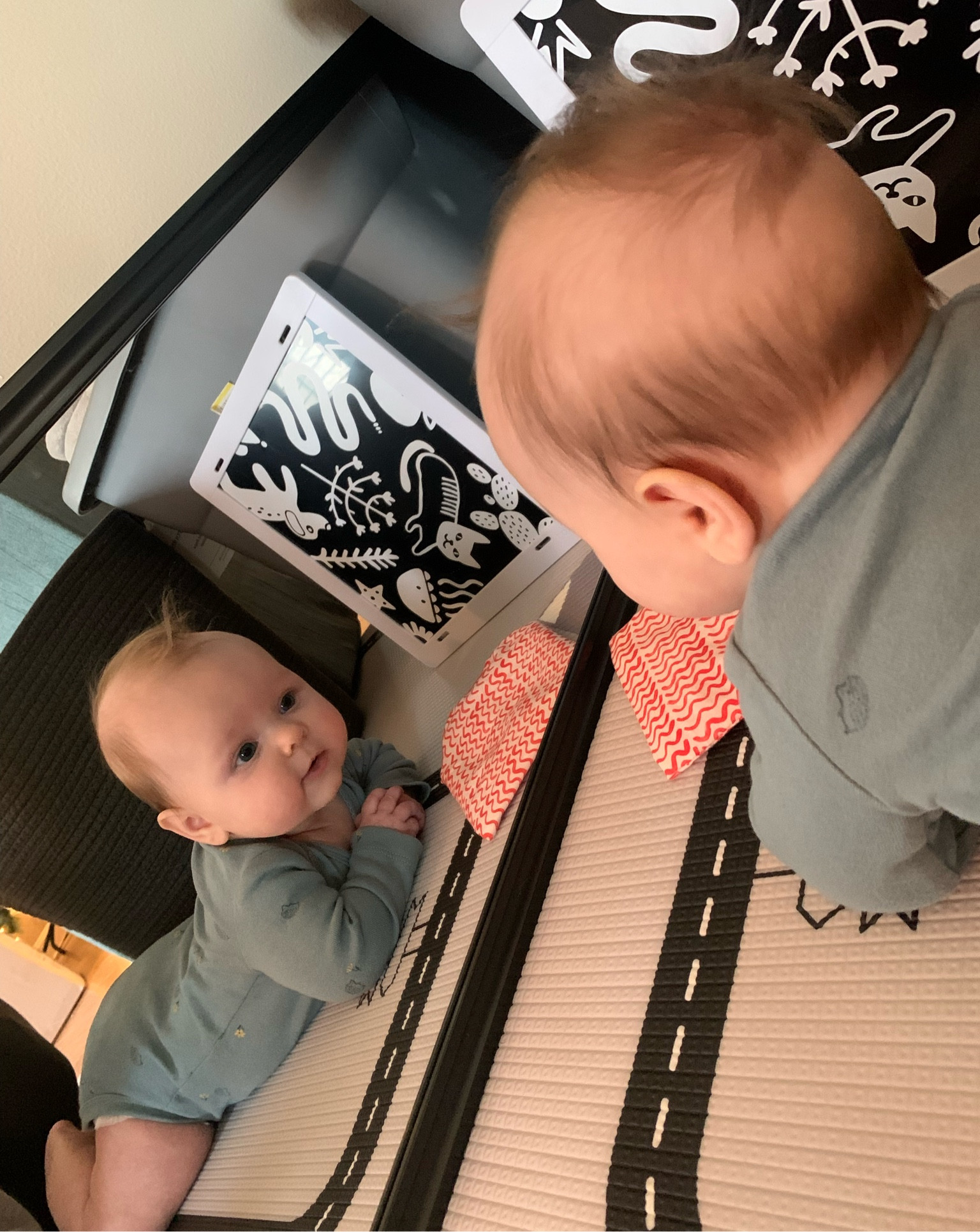 I am obsessed with this play mat! It’s a high quality, non-toxic space that will grow with us through childhood! The patterns are aesthetic and fun - love the road pattern for playing with wooden cars! 

This $7 mirror is a tummy time favorite. Attached to the wall with command strips for a cheap, easy space for babe 

🫶🏼🫶🏼🫶🏼

#LTKbump #LTKkids #LTKbaby