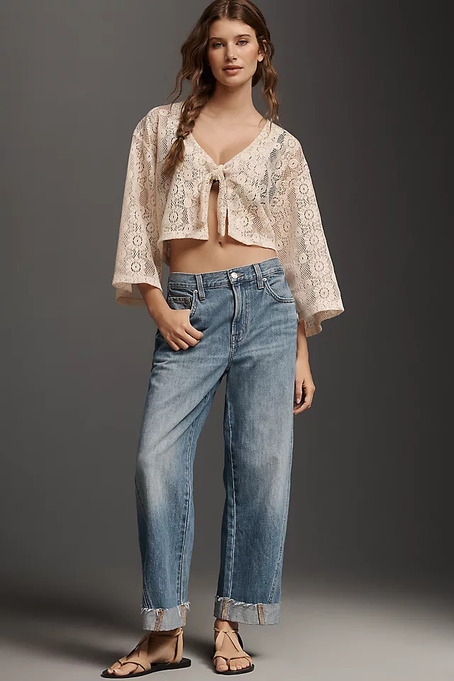 Kacey Mid-Rise Cuffed Relaxed Tapered Jeans | Anthropologie (US)