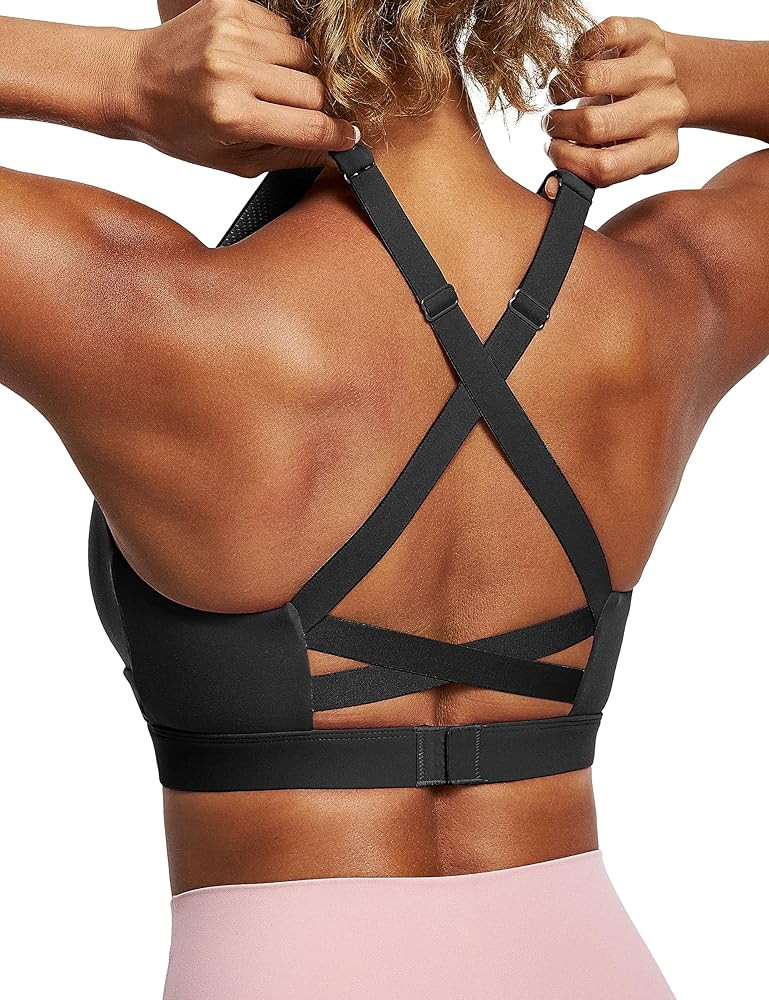 IUGA High Impact Sports Bras for Women High Support Criss-Cross Back Strappy Sports Bra Padded Tw... | Amazon (US)