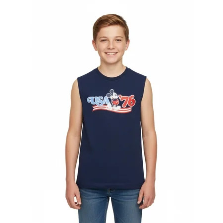 Disney Mickey Mouse Boys USA 76 Muscle Tank Top, Sizes 4-20 | Walmart (US)