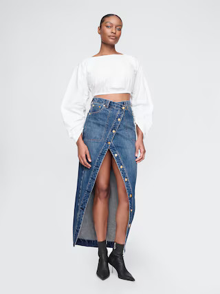 Gap × Cult Gaia Asymmetrical Denim Maxi Skirt | Gap (US)