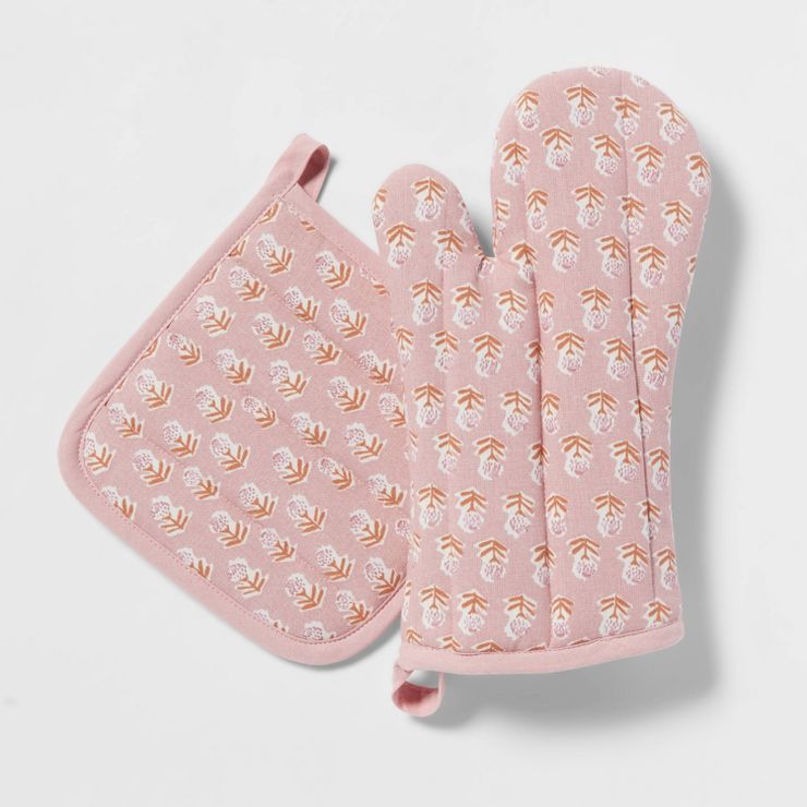 2pc Cotton Oven Mitt and Pot Holder Set - Threshold™ | Target