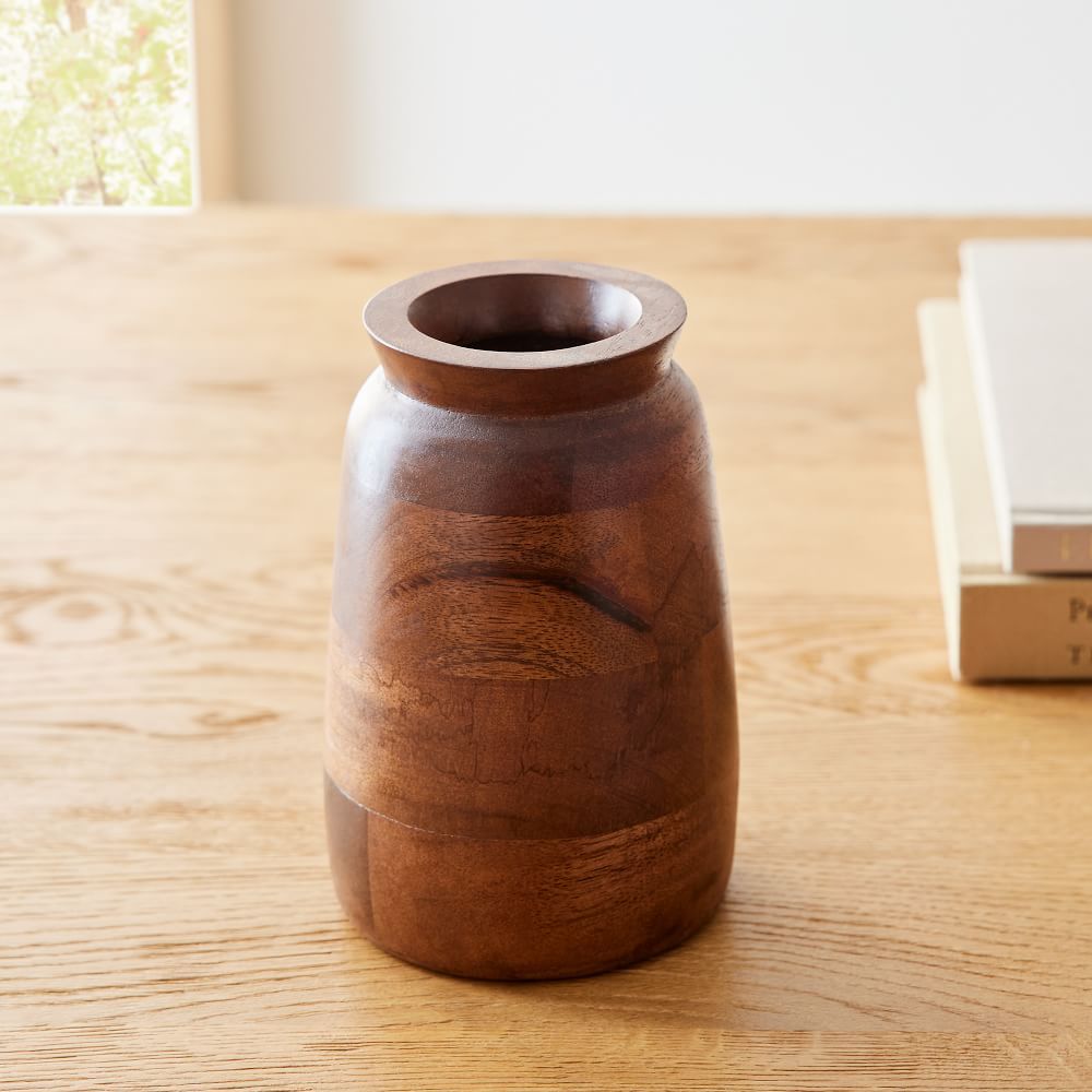 Cool Walnut Wooden Vases | West Elm (US)