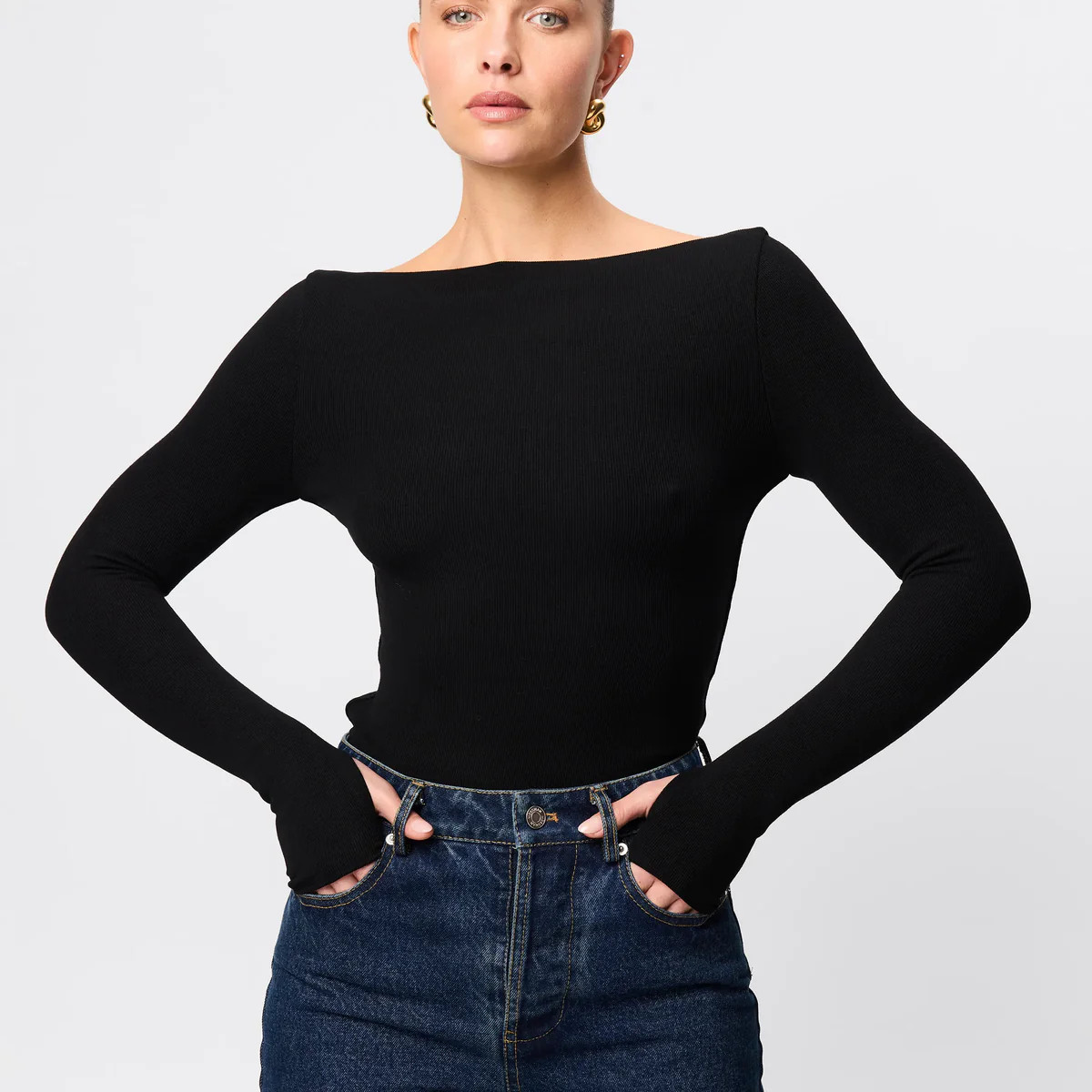 Camden Top - Mossman | Black Women's Long Sleeve Top | Mossman