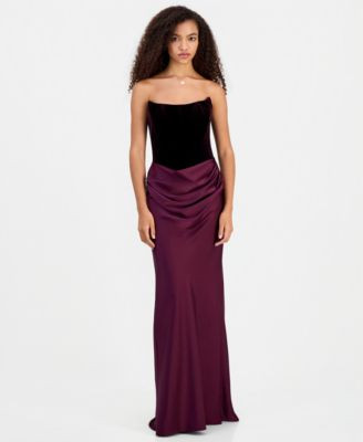 Women's Strapless Velvet Corset Dress | Macy's