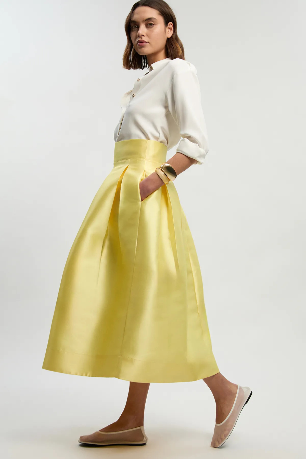 Forever Twill Woven Prom Maxi Skirt | Karen Millen