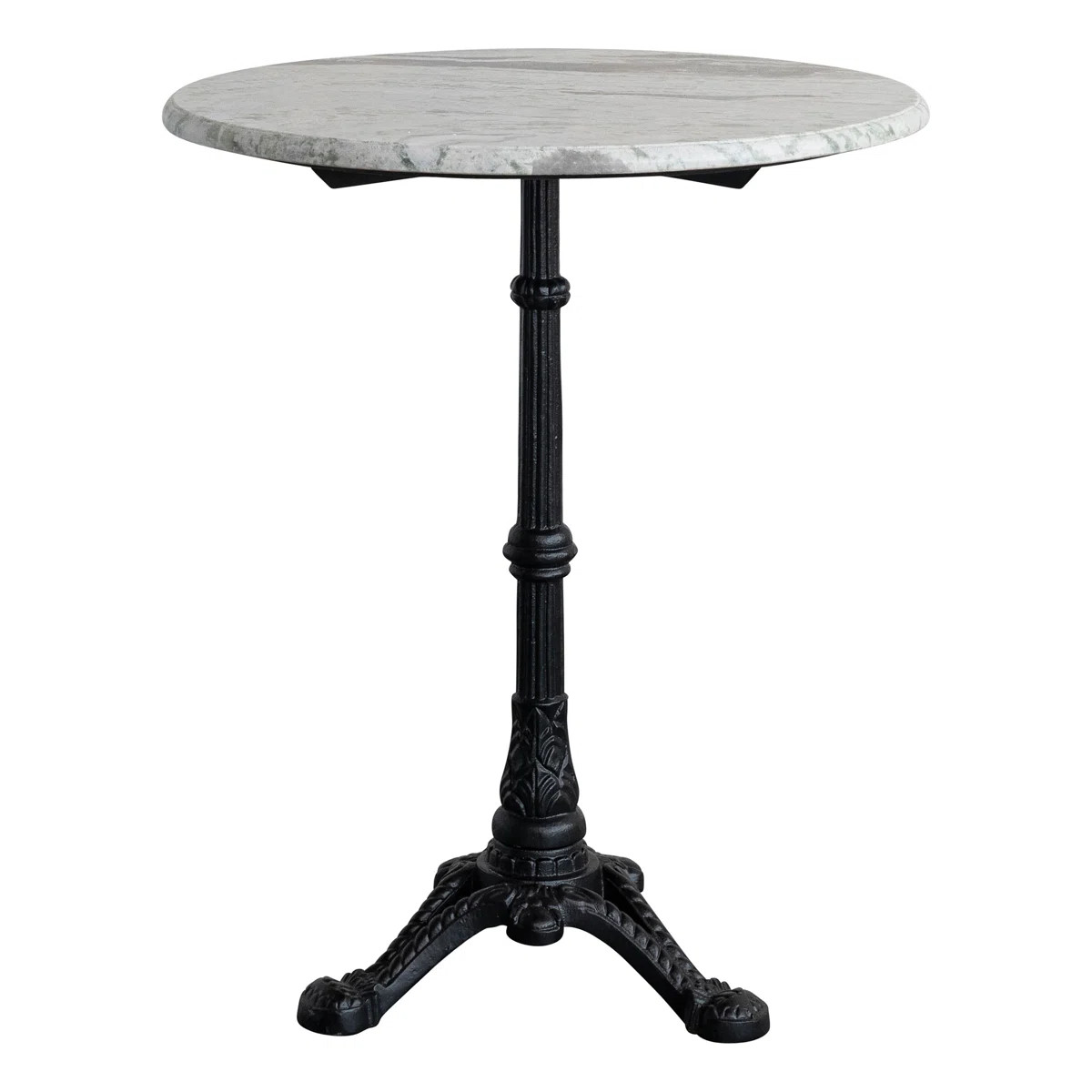 Round Marble Bistro Table With Cast Metal Base | Wayfair North America