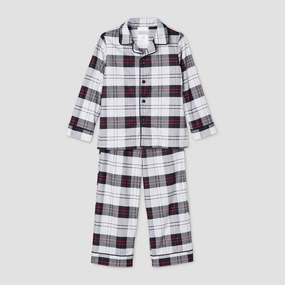 Toddler Holiday Plaid Flannel Matching Family Pajama Set - Wondershop White 18M | Target