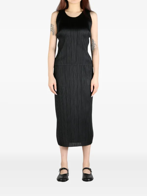 Pleats Please Issey Miyake Pleated Tank Top | Black | FARFETCH | Farfetch Global