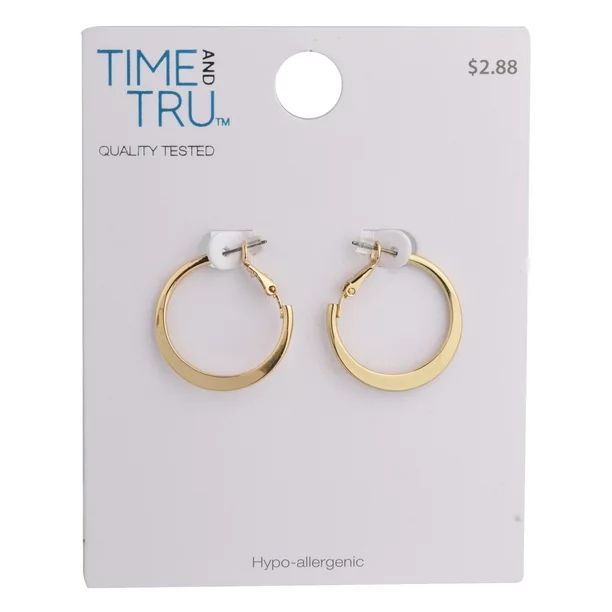 Time and Tru Gold Glat Hoop Earring | Walmart (US)