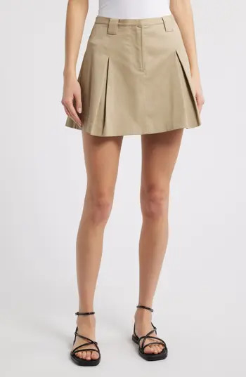 Rails Alfie Pleated A-Line Mini Skort in Taupe at Nordstrom Rack, Size 8 | Nordstrom Rack