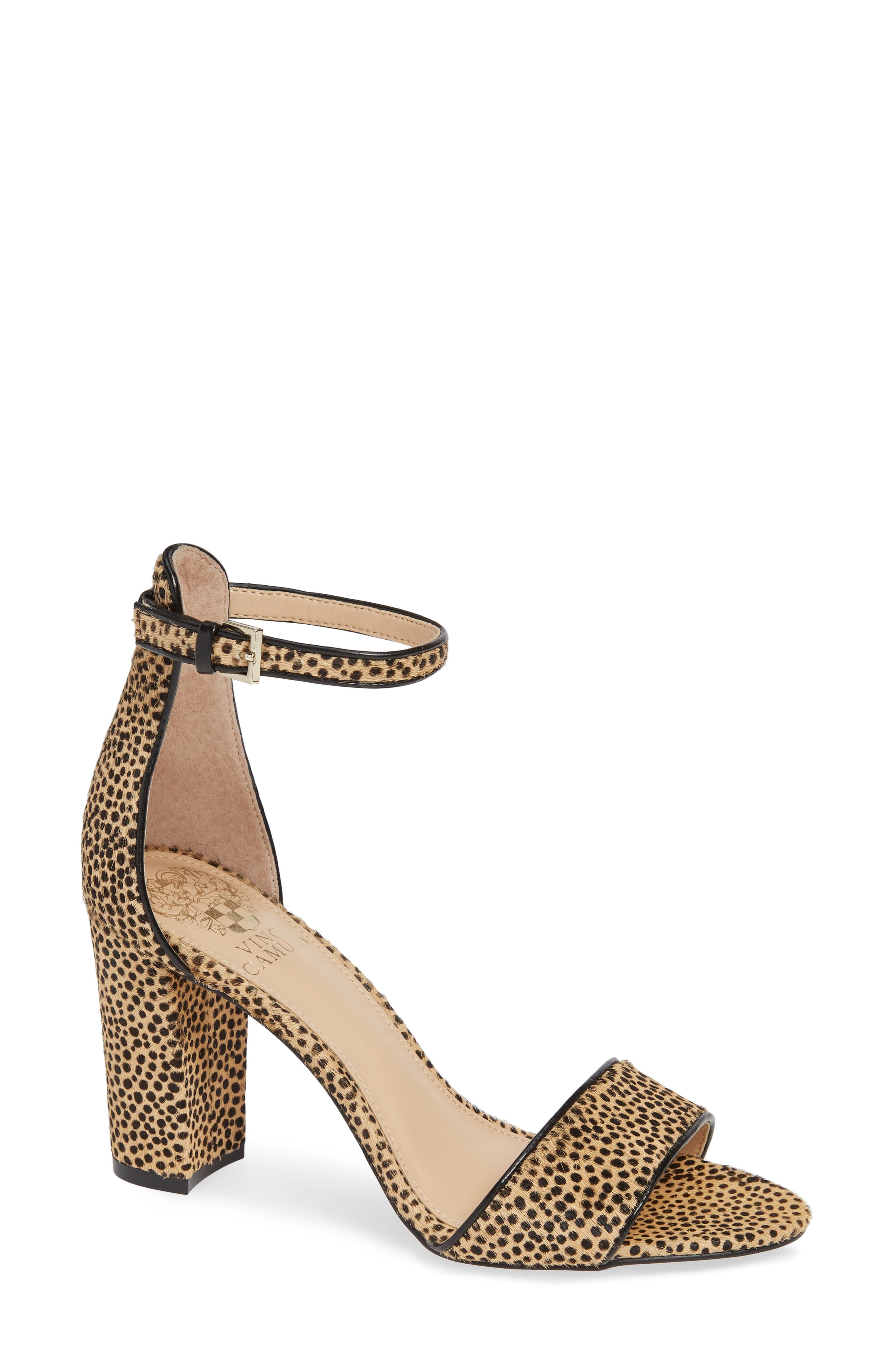 Women's Vince Camuto Corlina Genuine Calf Hair Ankle Strap Sandal, Size 4 M - Brown | Nordstrom