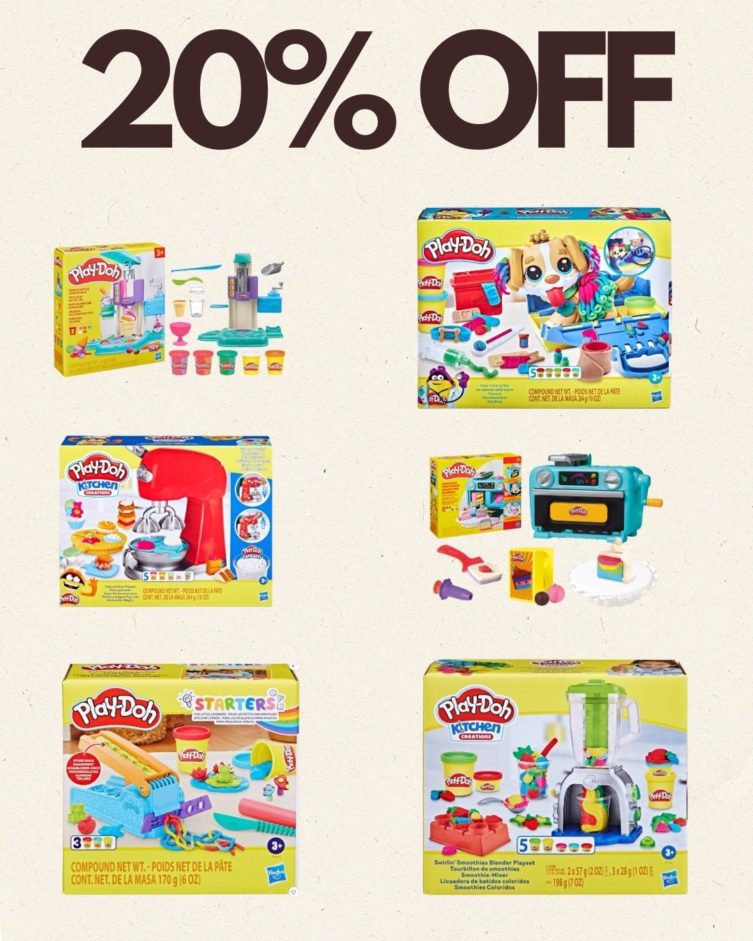 20% off select play doh toys ✨ Ends 12-13



#LTKSaleAlert #LTKKids #LTKGiftGuide
