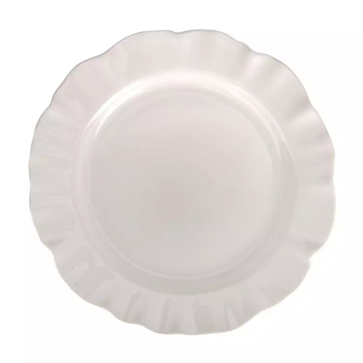White Scalloped Stoneware Dinner Plate | Kirklands