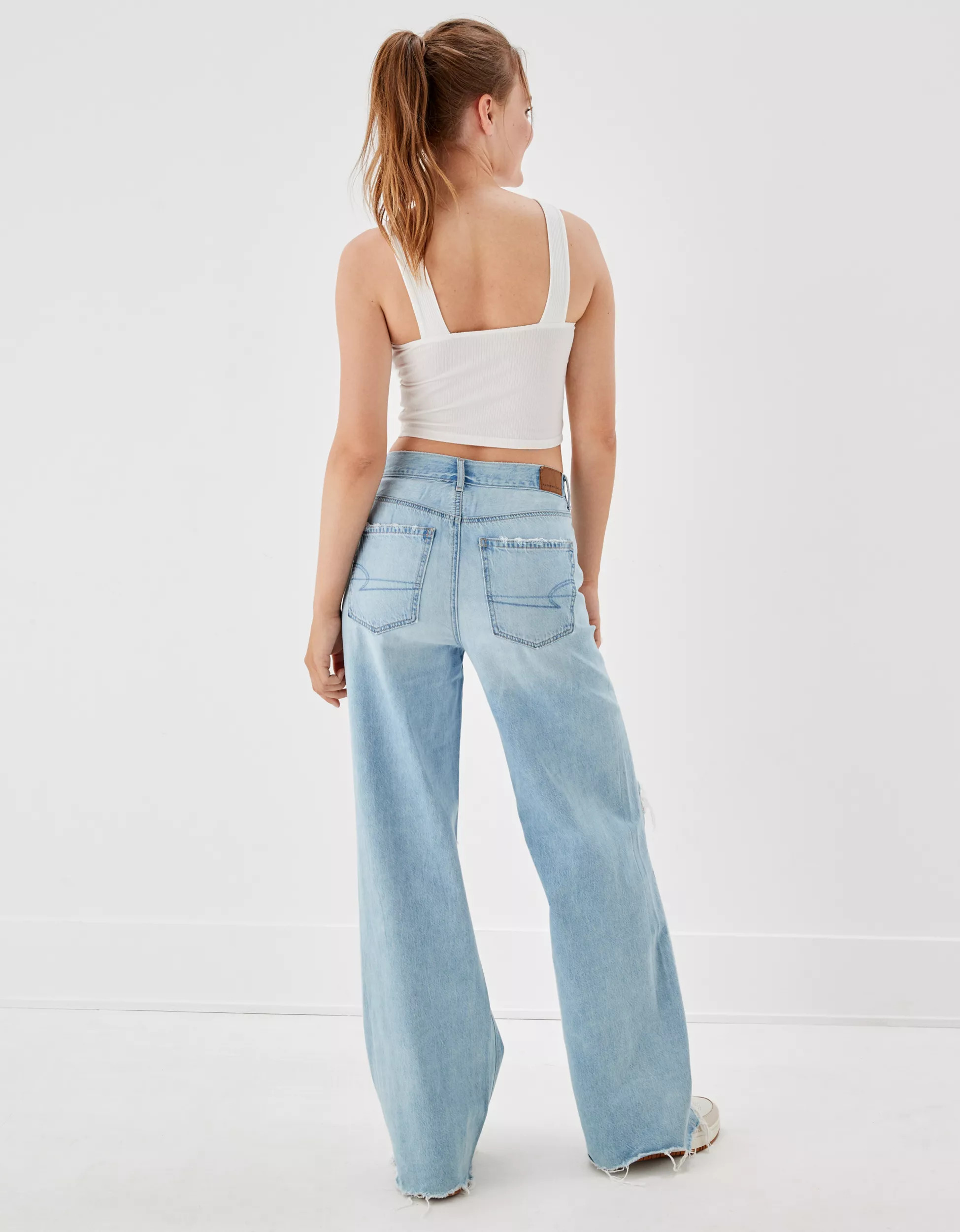 AE Ripped Super High-Waisted Baggy Wide-Leg Jean | American Eagle Outfitters (US & CA)