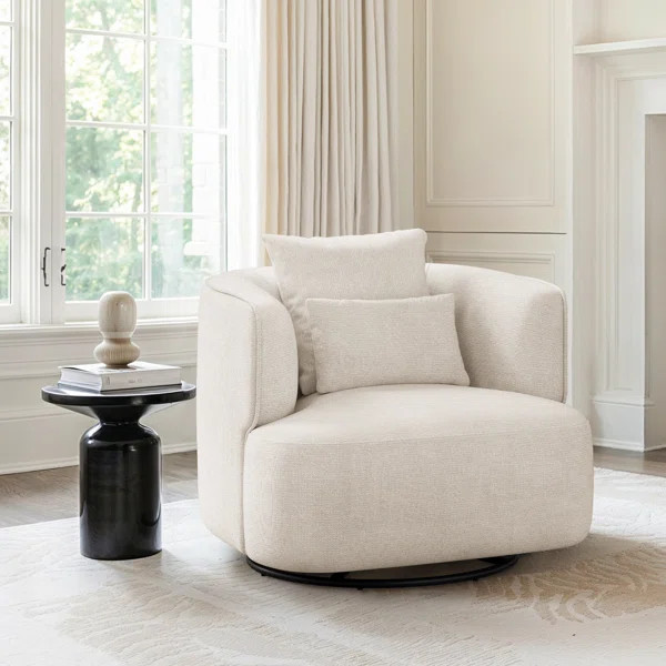 Darna 32.3" Wide Upholstered Swivel Accent Chair | Wayfair North America