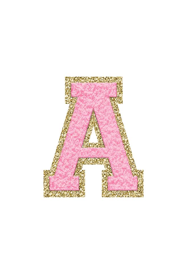 Pink Letter Fuzzy Patches | Pink Lily