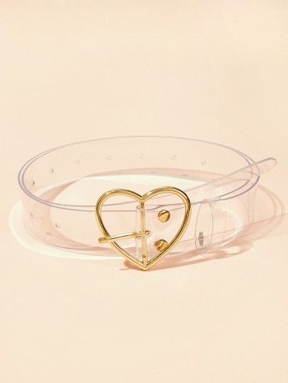 Heart Shaped Buckle Clear Belt | ROMWE