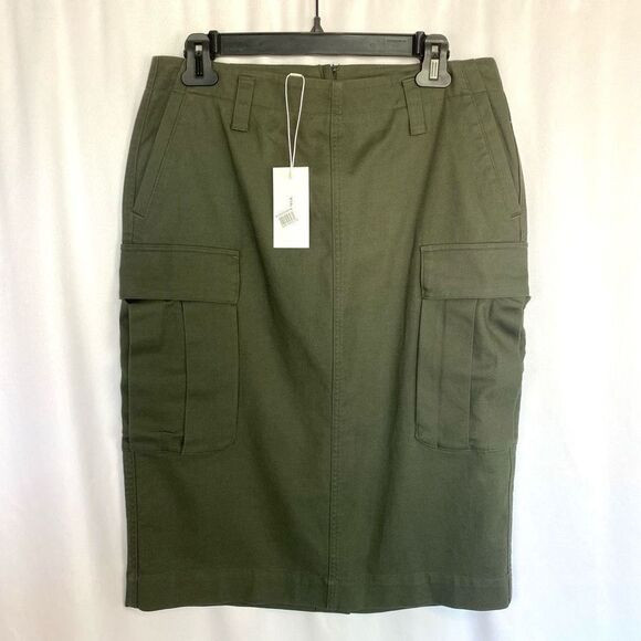 New NWT Vince Women's Utility Cargo Skirt Army Green Knee Length Pockets Women 4 | Poshmark