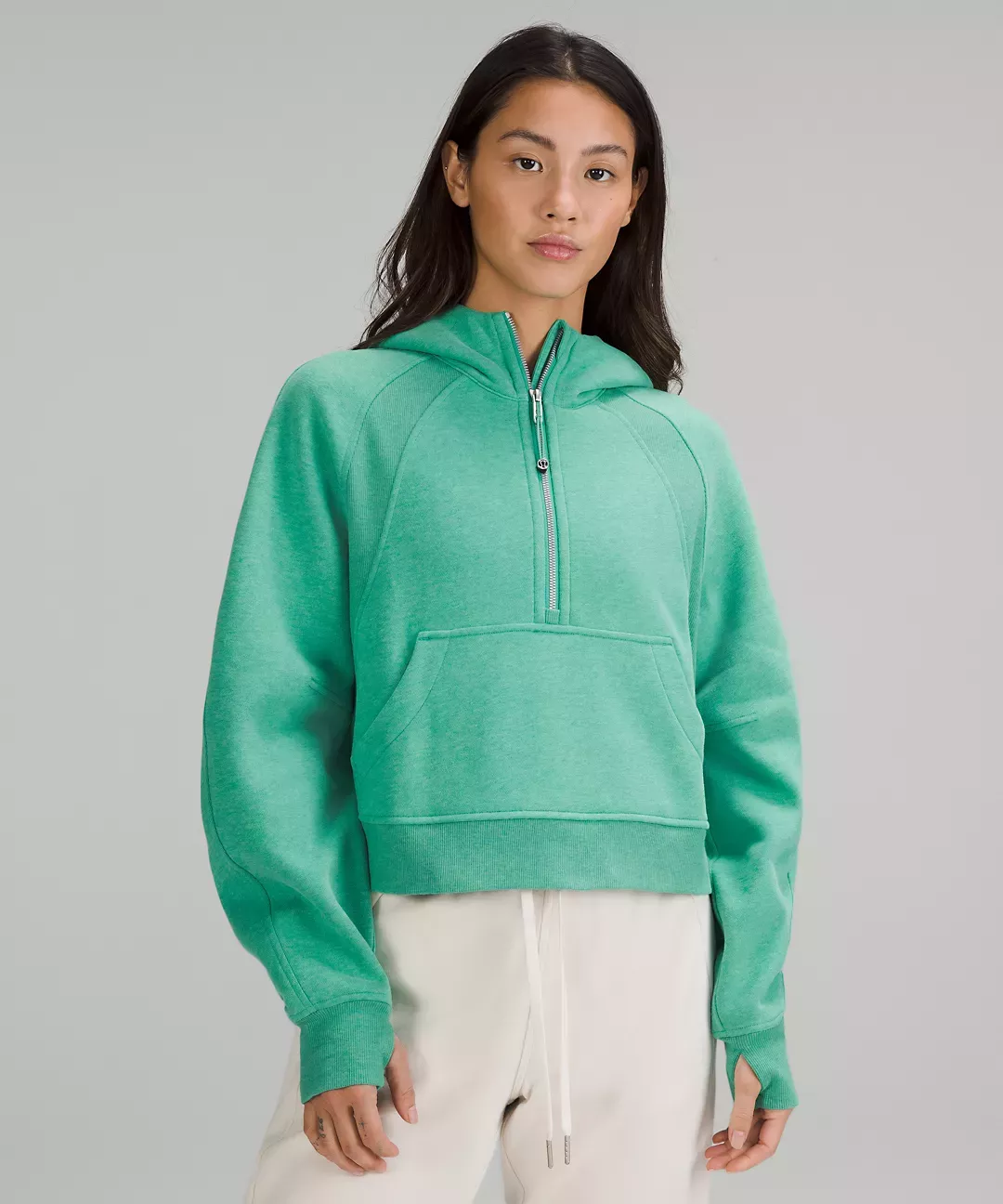 Womens Oversize LuLu Scuba Hoodie Dupes Inner Fleece Half Zip Lemon Pullover  Sweatshirts Long Sleeve Tops Pocket Thumb Hole, 3-army Green, Large :  : Fashion
