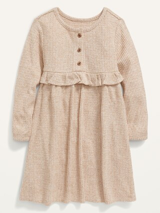 Long-Sleeve Thermal Henley Dress for Toddler Girls | Old Navy (US)