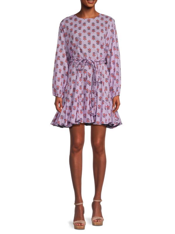 Rhode Ella Belted Print Dress on SALE | Saks OFF 5TH | Saks Fifth Avenue OFF 5TH