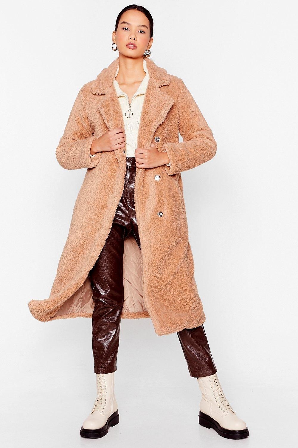 Womens Get Teddy For It Faux Fur Longline Coat - Biscuit | NastyGal (US & CA)