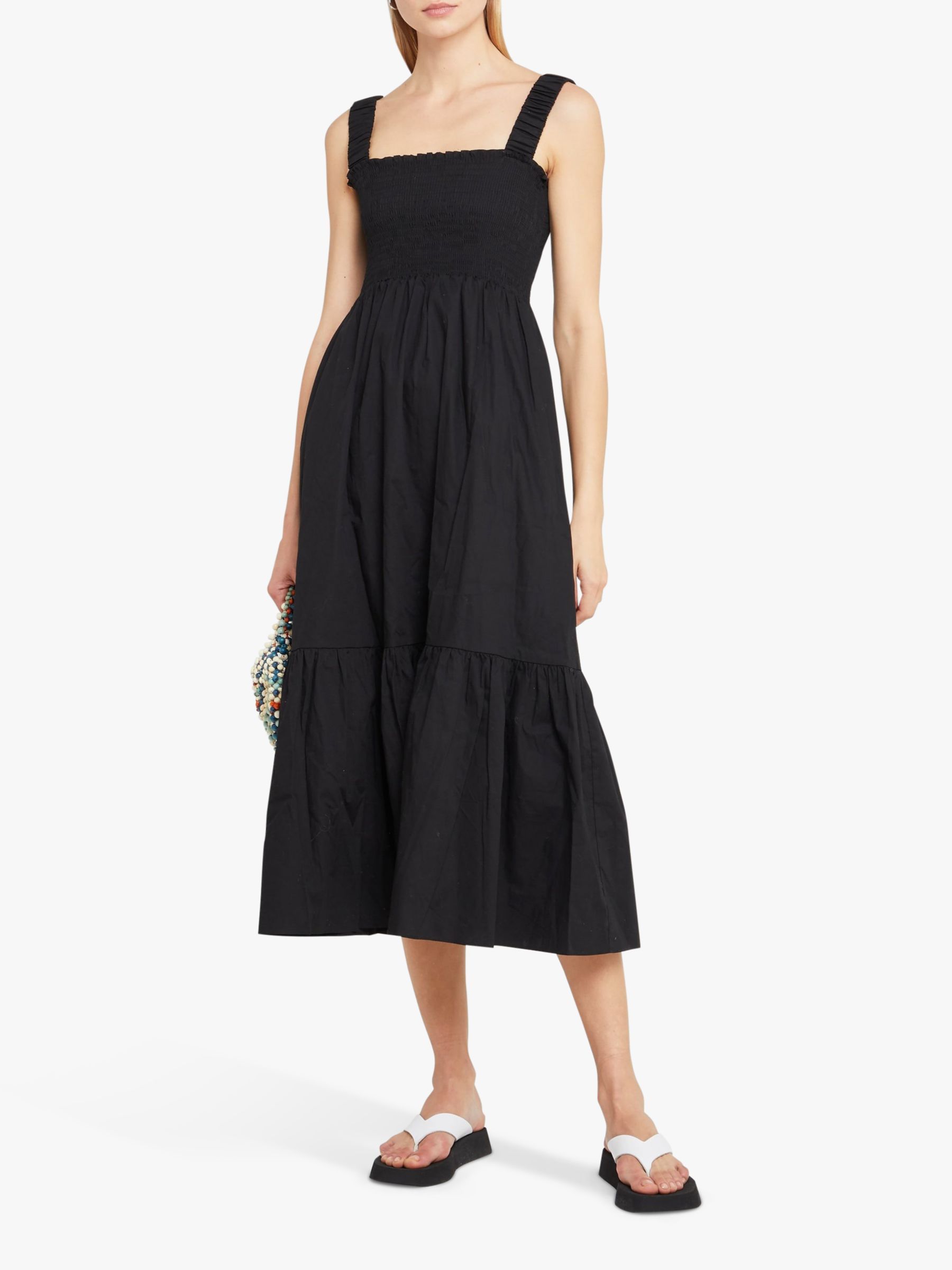 o.p.t Isla Sleeveless Cotton Midi Dress, Black | John Lewis (UK)