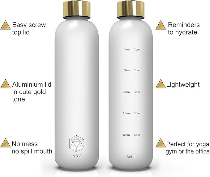 Arc Bottle Water Bottle With Time Marker - Motivational Water Bottles With Times To Drink - BPA F... | Amazon (US)