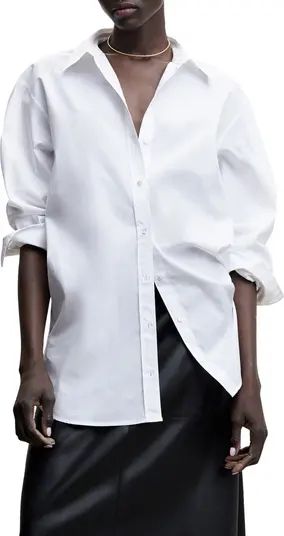 Oversize Long Sleeve Cotton Button-Up Shirt | Nordstrom