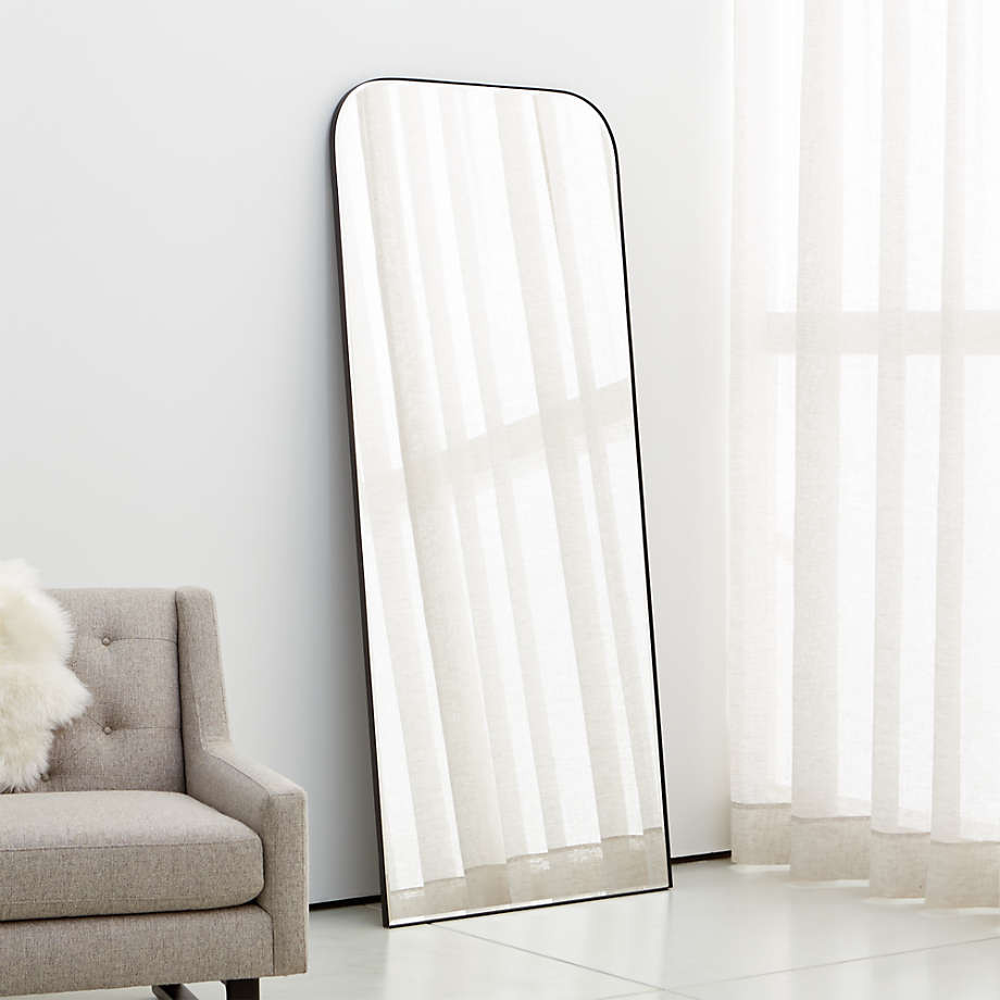 Edge Black Arch Floor Mirror | Crate & Barrel