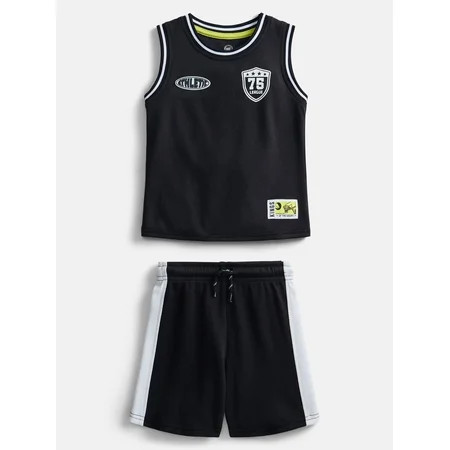 Wonder Nation Toddler Boys Sleeveless Basketball Jersey and Shorts Set, 2-Piece, Sizes 12M-5T | Walmart (US)