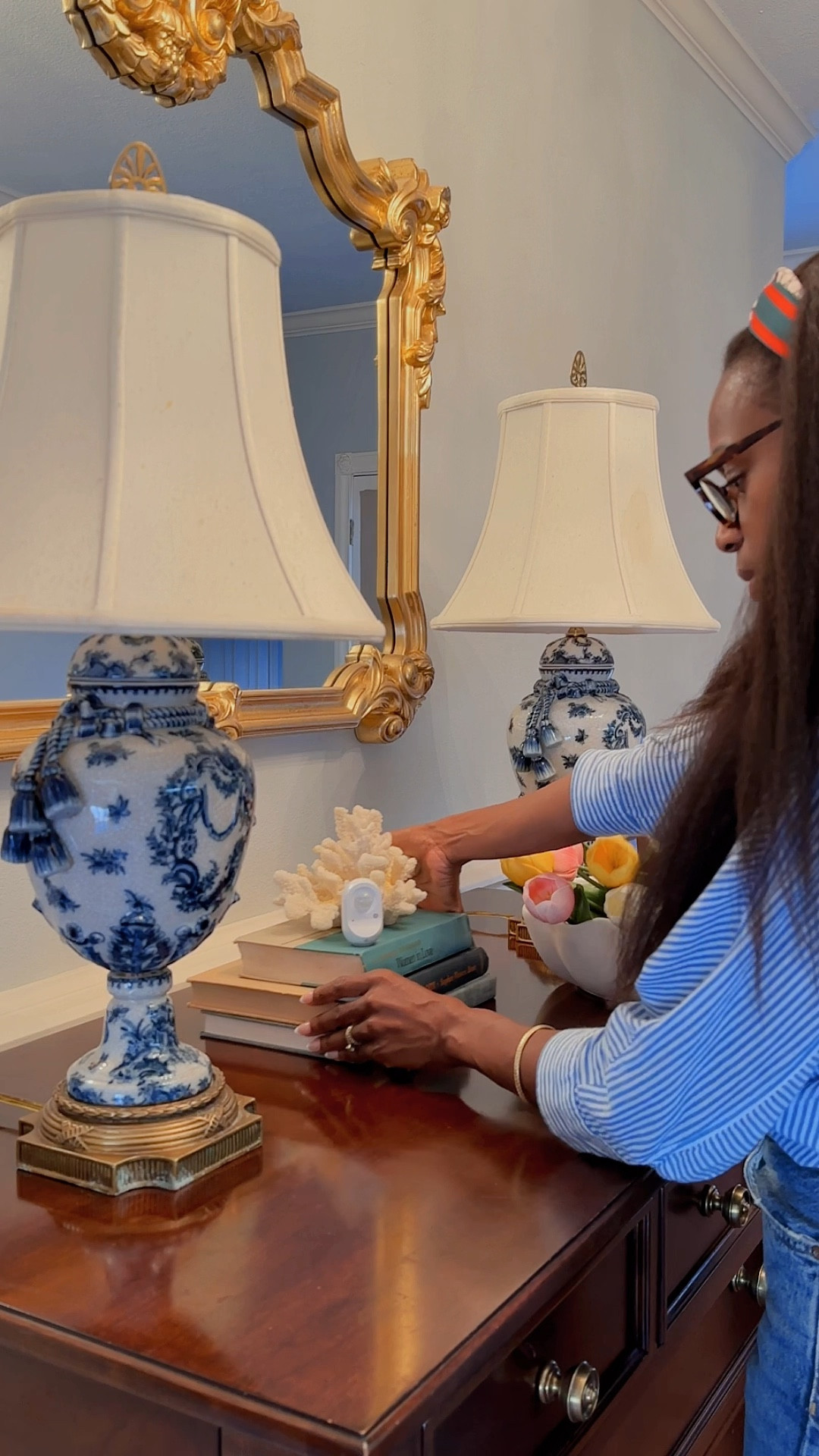 Fall table top decor, fall decor, tulips, lamps, grandmillennial decor, jeans

#LTKhome #LTKFind