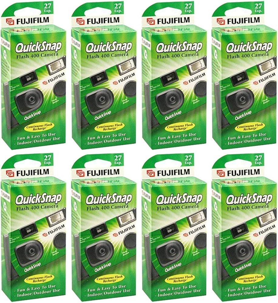 Fujifilm QuickSnap Flash 400 One Time Use 35mm Camera with Flash, 27 Exposures, 8-Pack | Amazon (US)