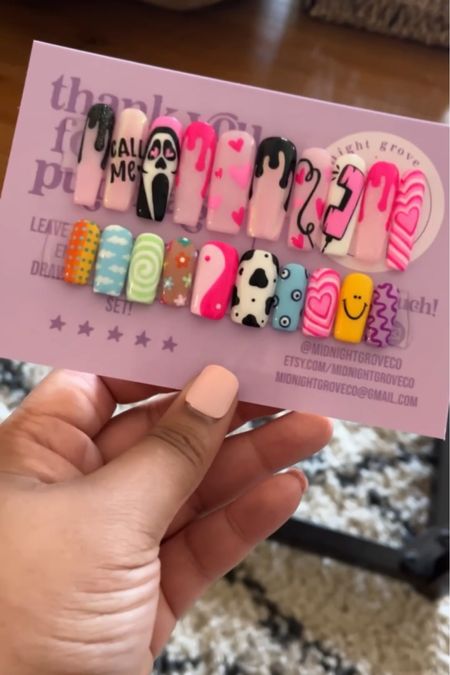 Etsy Press On Nails From Midnight Grove Co. #pressonnails #custompressonnails #etsyfinds

#LTKHalloween #LTKbeauty #LTKunder50