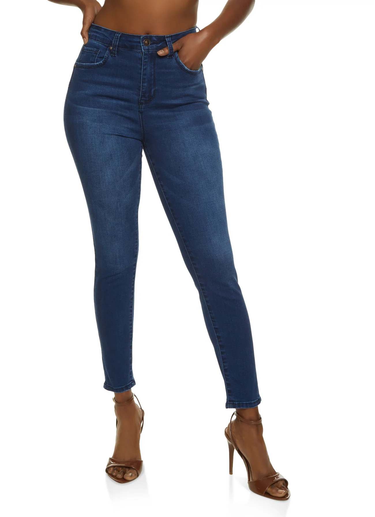 WAX Solid High Waisted Skinny Jeans | Rainbow Shops