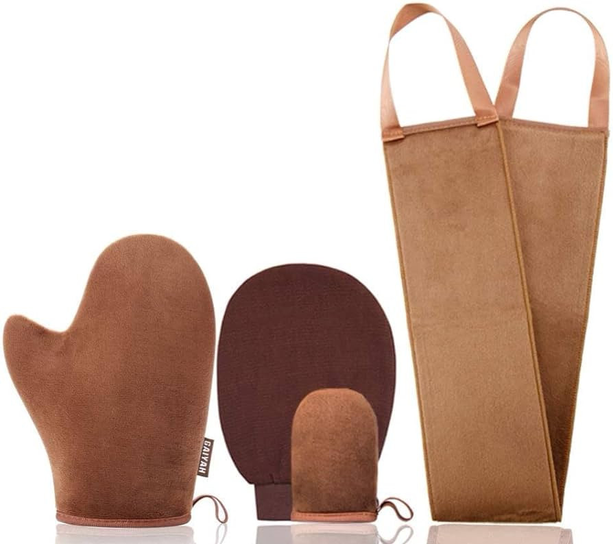 GAIYAH Self Tanning Mitt Applicator Kit, With Back Lotion Applicators For Your Back, Exfoliator G... | Amazon (US)