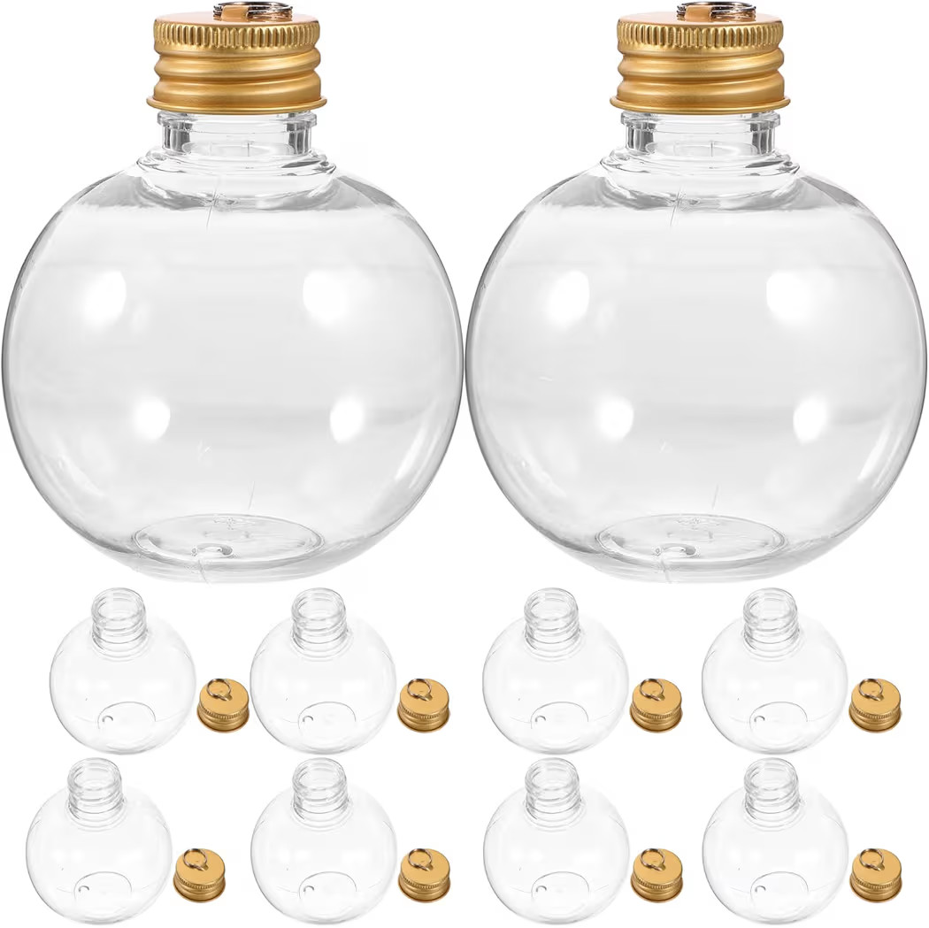 10pcs Christmas Drink Balls Juice Bottles Clear Ornament Balls Christmas Fillable Booze Tree Orna... | Amazon (US)