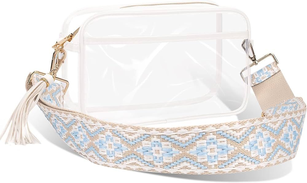 UIXIZQ Clear Bag Stadium Approved, Clear Crossbody Purse Bag for Women, Clear Makeup Bag Toiletry... | Amazon (US)