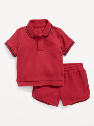 Short-Sleeve Thermal-Knit Polo Shirt & Shorts Set for Baby | Old Navy (US)