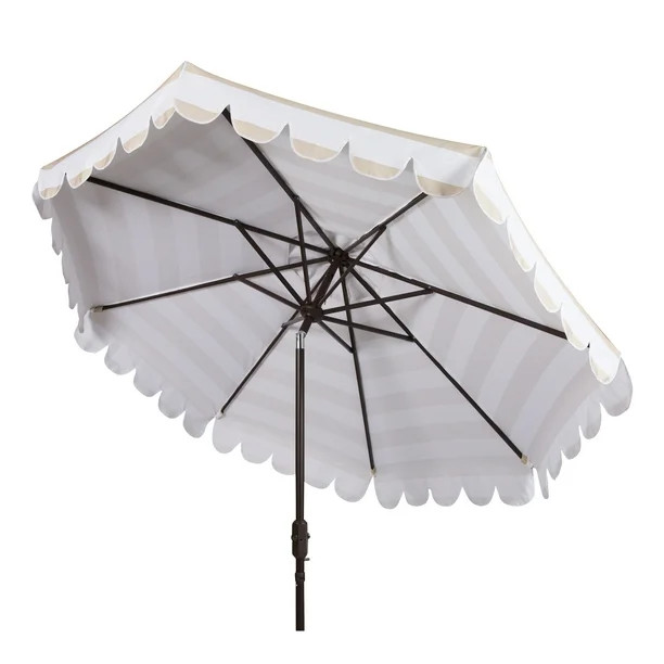Safavieh 99" Beige and White Geometric Octagon Market Patio Umbrella - Walmart.com | Walmart (US)