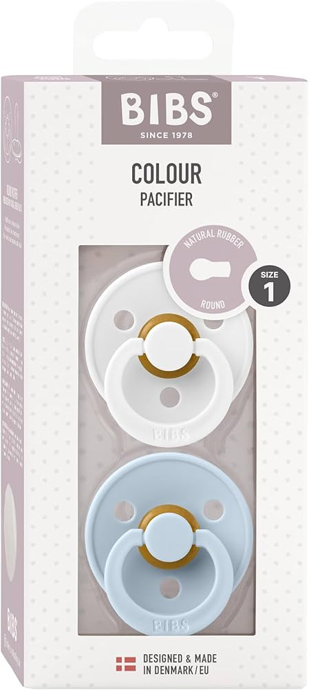 BIBS Pacifiers Colour Collection | Natural Rubber Baby Pacifier | Set of 2 BPA-Free Soothers | Ma... | Amazon (US)