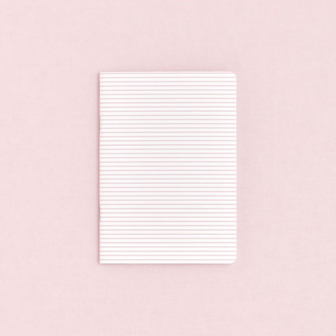 Mini Notebook, Pink Pinstripe | Simplified