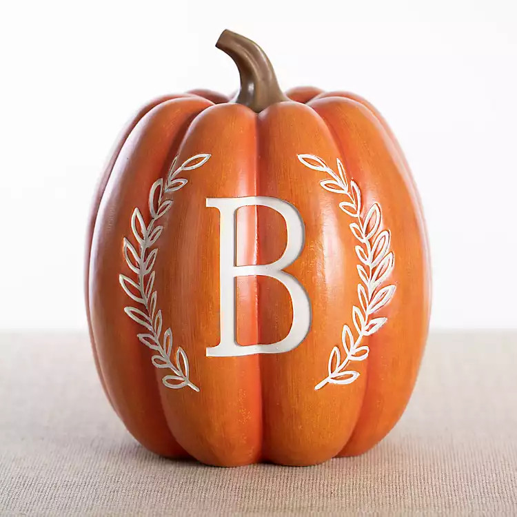 Orange Monogram B Pumpkin Statue | Kirkland's Home