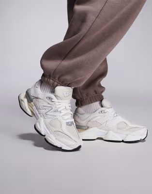 New Balance 9060 trainers in white and silver | ASOS | ASOS (Global)