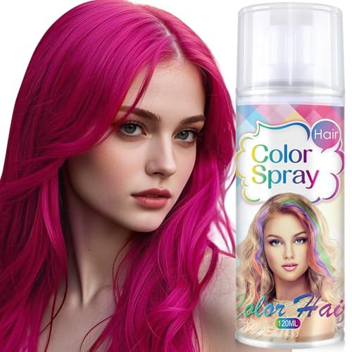 Temporary Hair Color Spray For Kids and Women One-Time Use,Natural Washable Pink Hair Dye Pomades for Cosplay Party DIY,Christmas Party, Halloween Dye(Pink,120 ML). | Amazon (US)