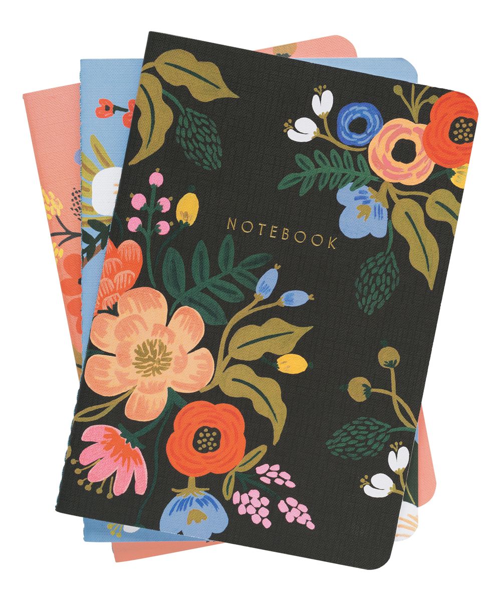 Rifle Paper Co. Notepads and Notebooks Multi - Lively Floral Canvas Notebook - Set of Three | Zulily
