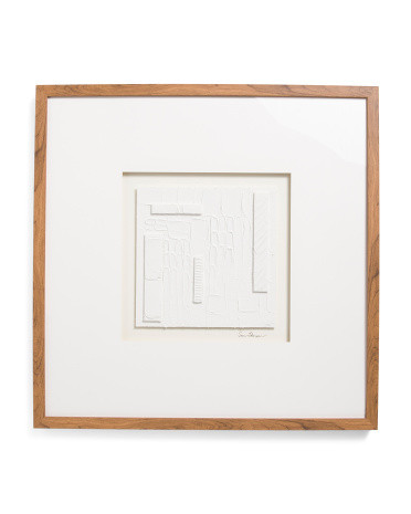 24x24 Plank Risen Plaster Shadowbox Wall Art In Walnut Frame | Wood | Marshalls